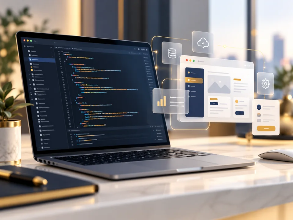 Concept illustration of custom software development